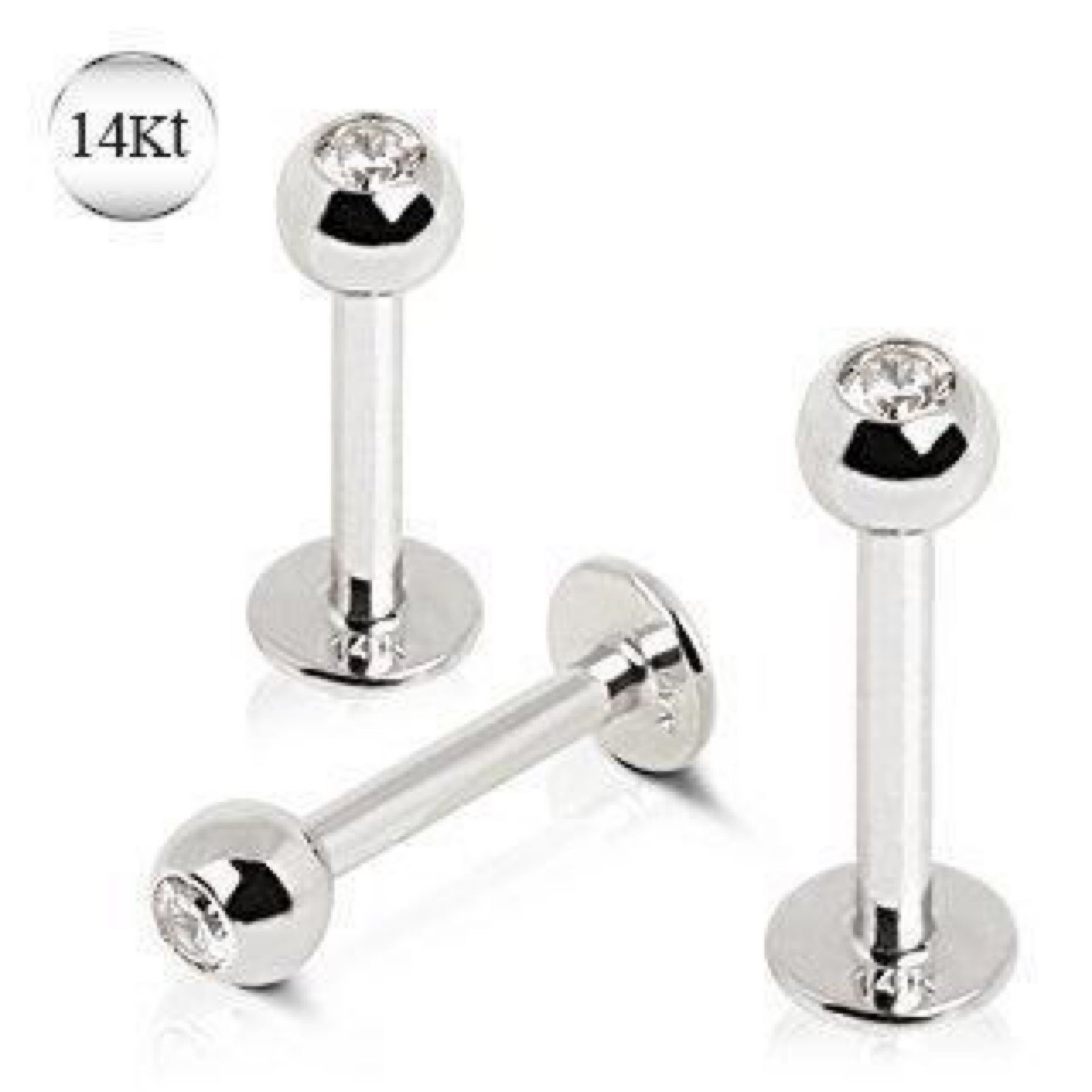 White gold labret clearance stud